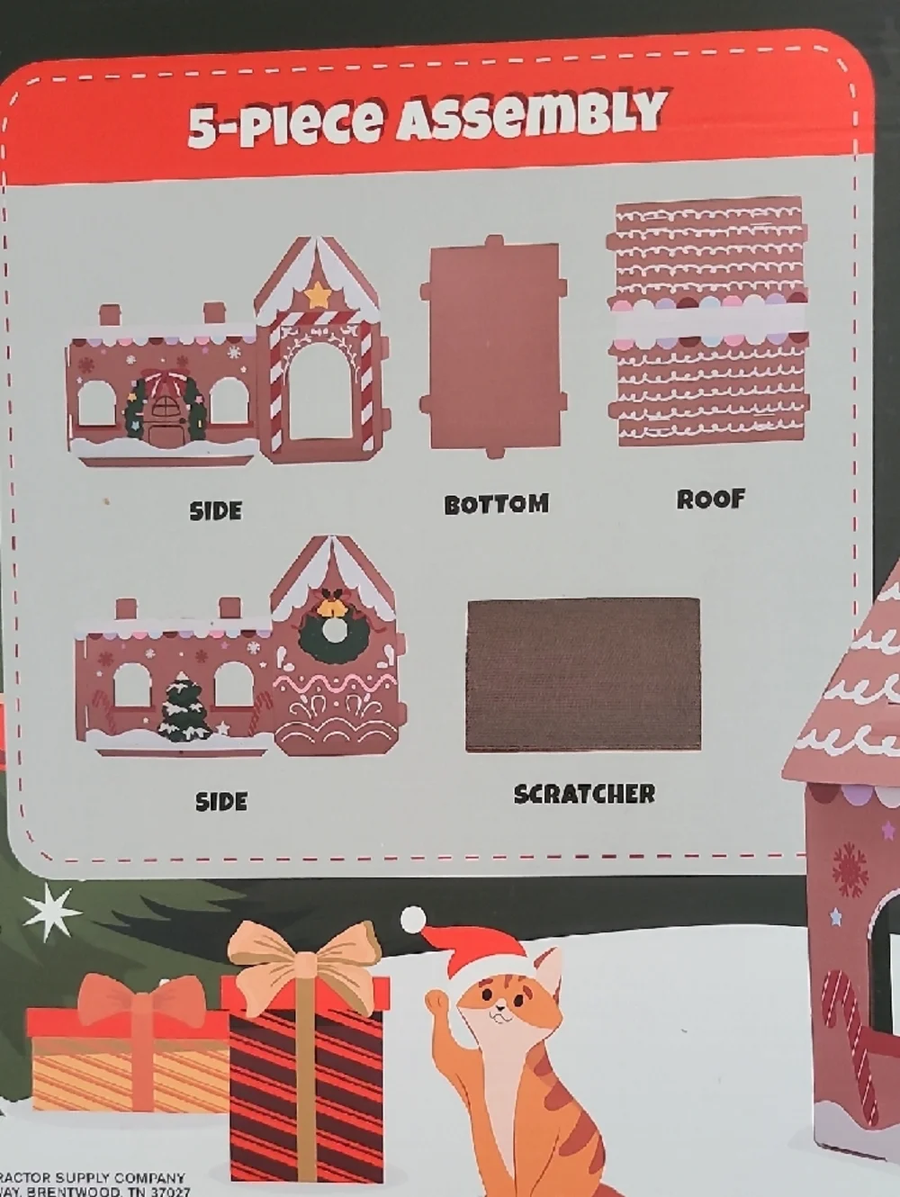 Paws & Claws Holiday Gingerbread Cat House Cardboard Playhouse And Scratcher